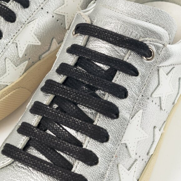 Saint Laurent Court Classic Star Metallic Silver Low-Top Sneakers - Picture 7 of 10